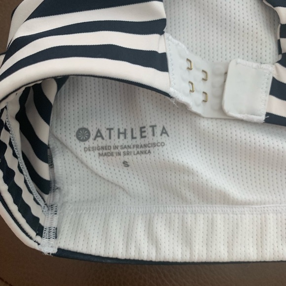 ATHLETA Navy and White Stripe Sports Bra. Size Small - Picture 5 of 5